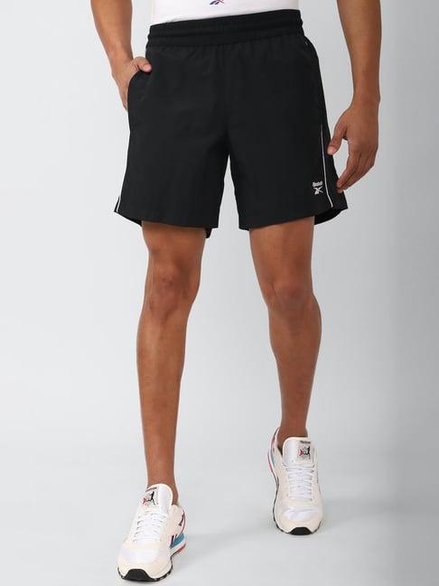 reebok black regular fit shorts