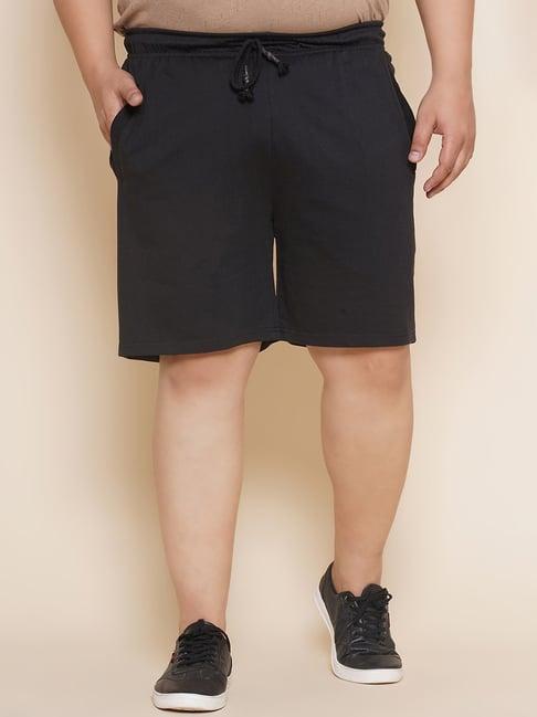 john pride black regular fit plus size shorts