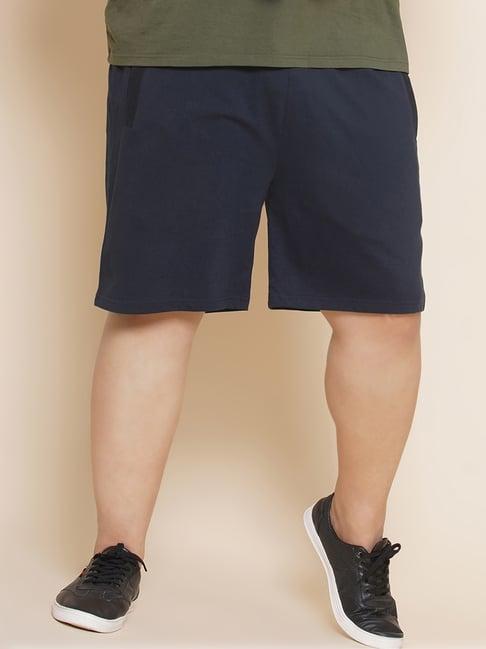 john pride navy regular fit plus size shorts