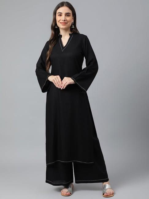 idalia black kurta palazzo set