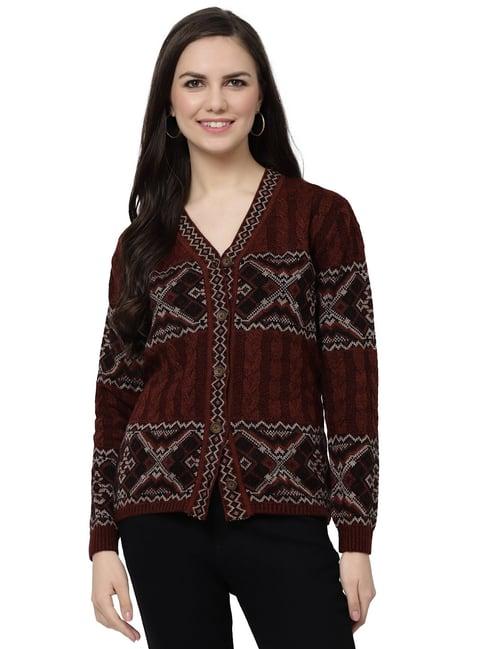 kalt rust self design cable knit cardigan