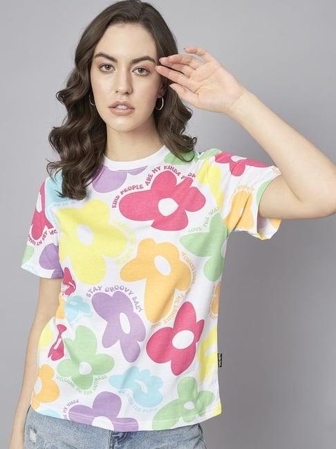 the dry state multicolored cotton printed t-shirt