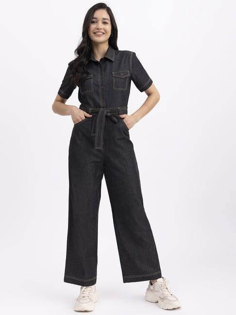 fablestreet black cotton jumpsuit