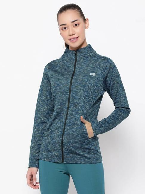 clovia blue melange sports jacket