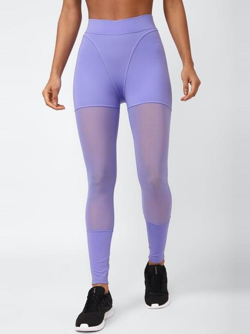 reebok purple high rise sports tights