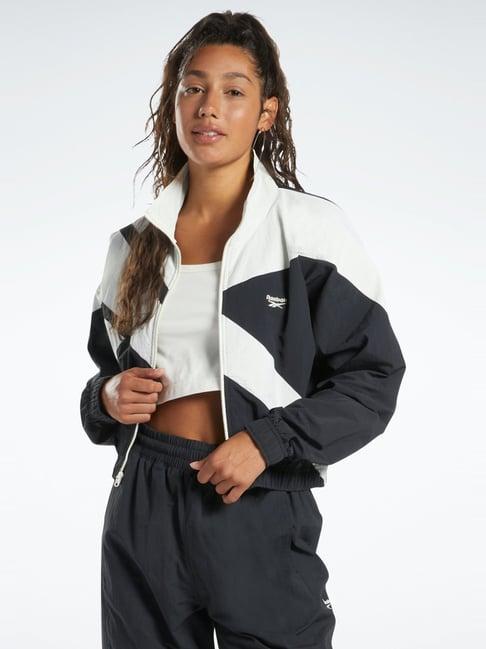 reebok black color-block sports jacket