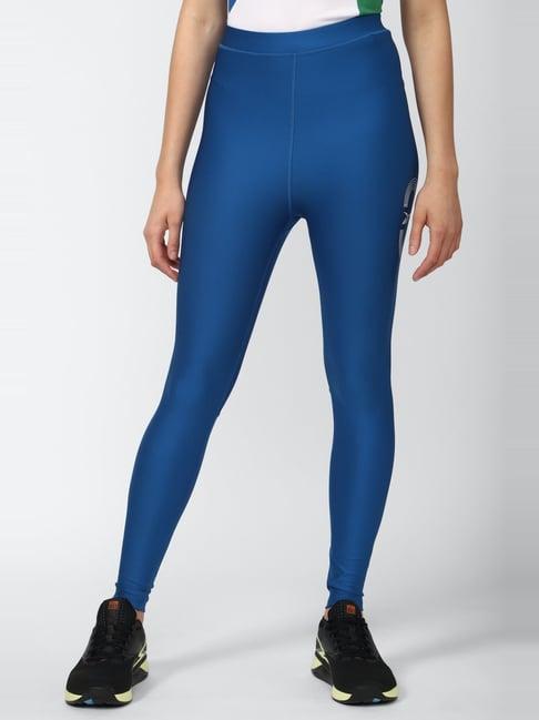 reebok blue high rise sports tights