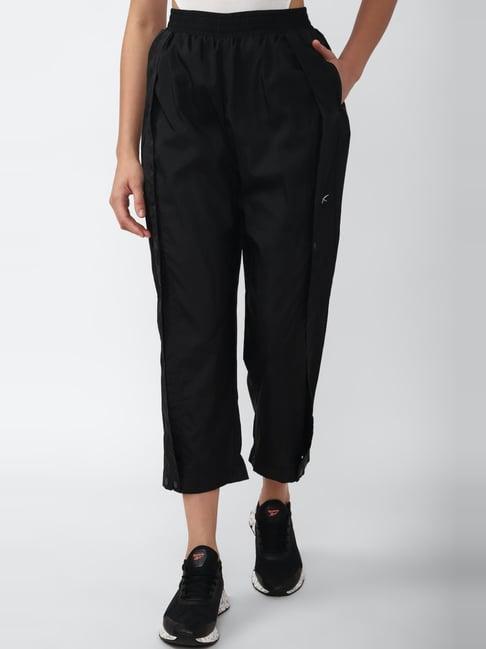 reebok black mid rise cropped pants