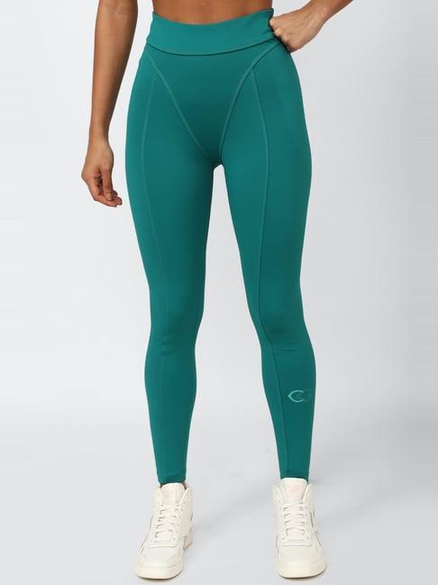 reebok green high rise sports tights