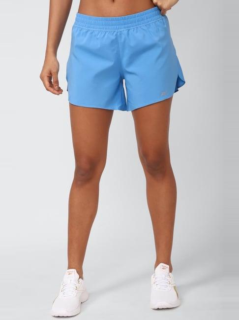 reebok sky blue mid rise sports shorts