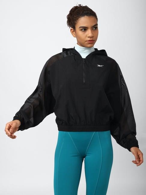 reebok jet black regular fit sports jacket