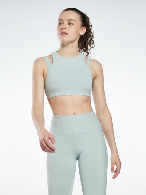 reebok green cropped tank top