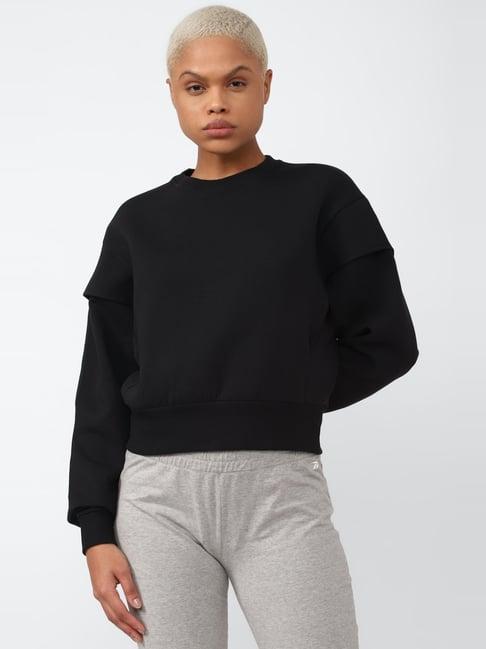 reebok black cotton sweatshirt