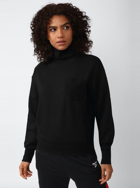 reebok black cotton sweatshirt