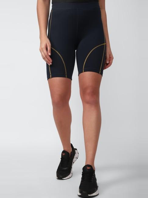 reebok navy high rise sports shorts