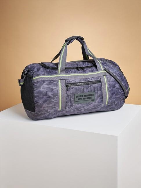 ajile by pantaloons grey camo small duffle bag