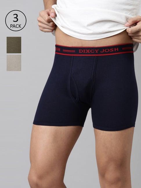 dixcy josh multi cotton regular fit trunks - pack of 3