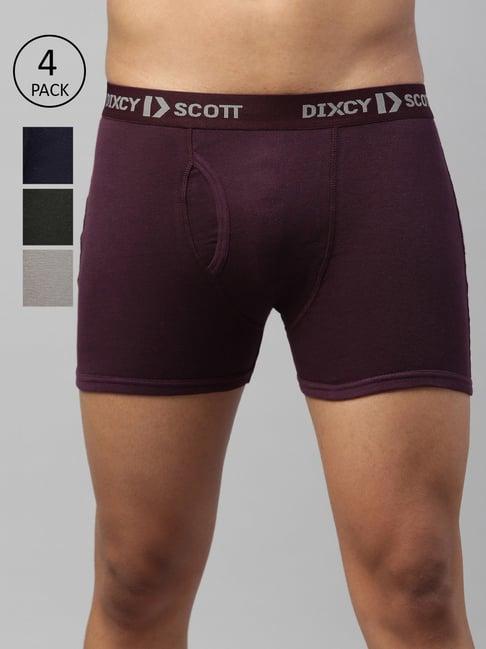 dixcy scott maximus multi cotton regular fit trunks - pack of 4