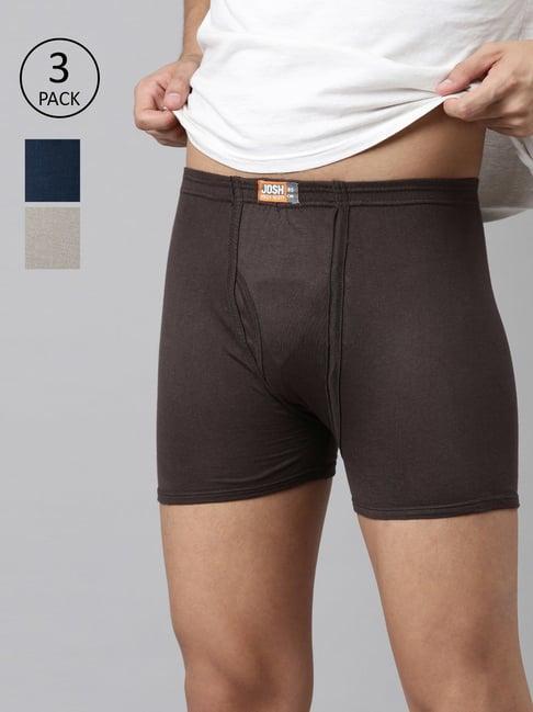 dixcy josh multi cotton regular fit trunks - pack of 3