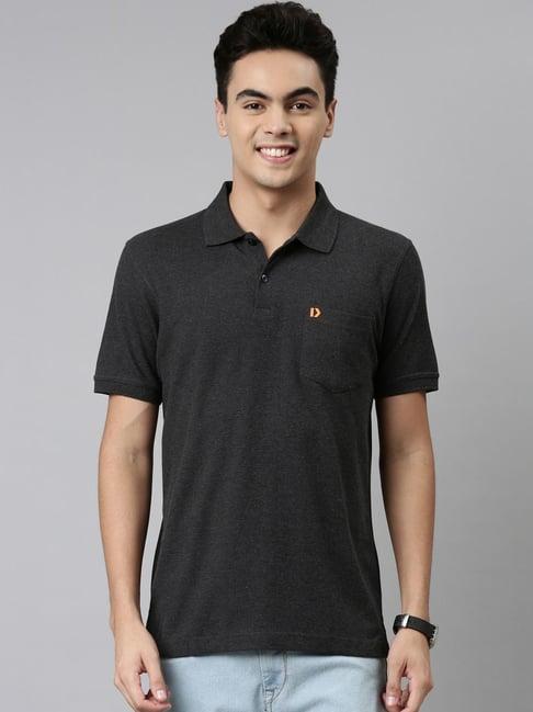 dixcy scott maximus black cotton regular fit polo t-shirt