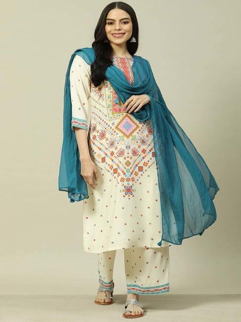 rangriti teal blue plain dupatta