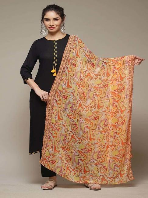 rangriti orange printed dupatta