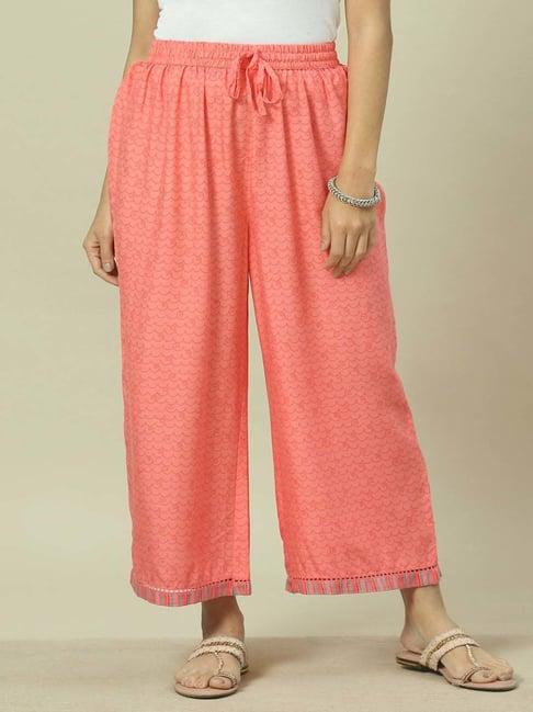 rangriti coral printed palazzos