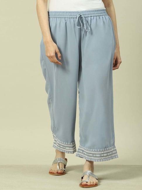 rangriti blue embroidered palazzos