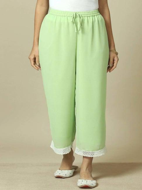 rangriti green embroidered palazzos