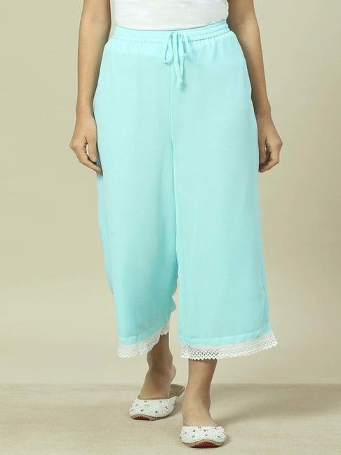 rangriti turquoise embroidered palazzos