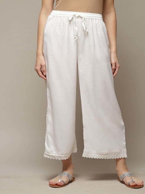 rangriti off-white embroidered palazzos