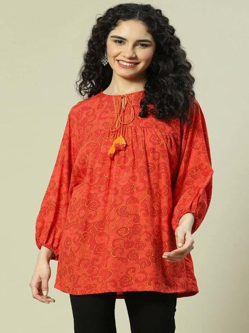 rangriti red printed top