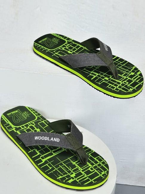 woodland men's green flip flops