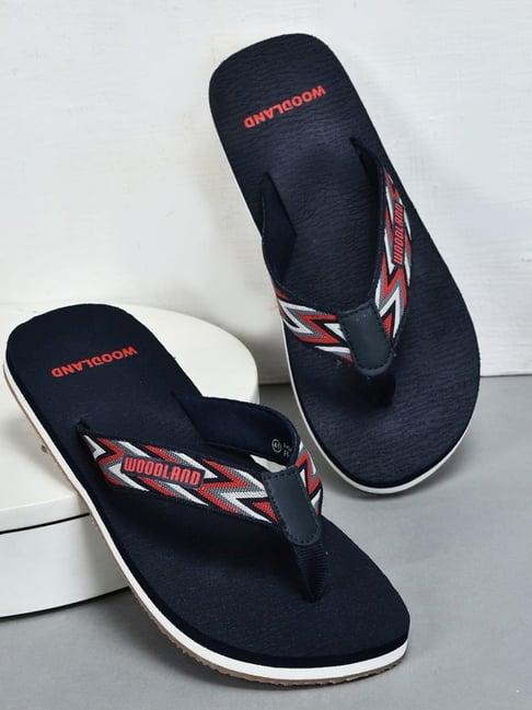 woodland men's navy flip flops