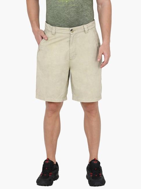 wildcraft beige cotton regular fit cargo shorts