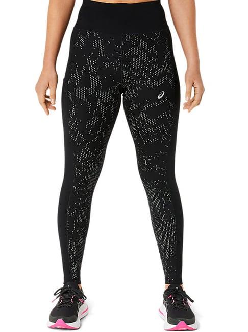 asics lite-show black printed tights