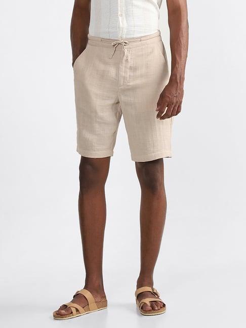 eta by westside taupe hamy slim-fit shorts