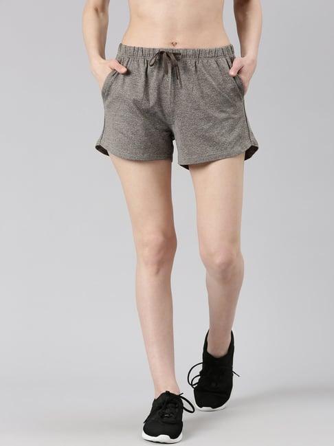 enamor grey mid rise sports shorts