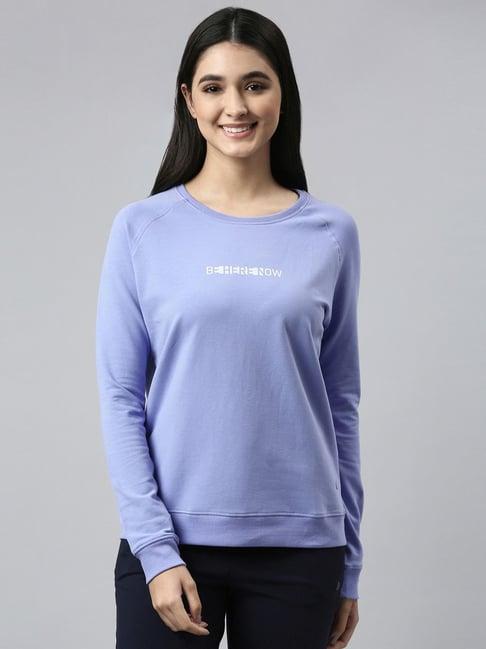 enamor lilac cotton graphic print sweatshirt