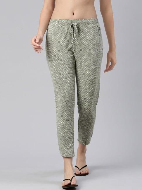 enamor pista green printed lounge pants