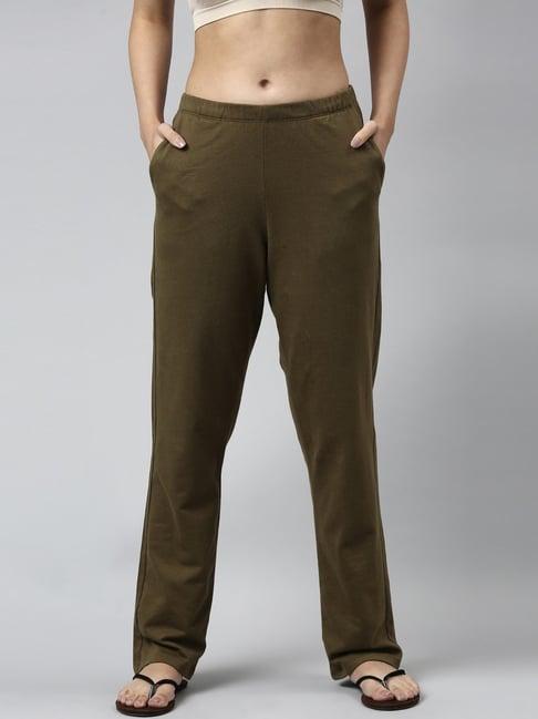 enamor green cotton lounge pants