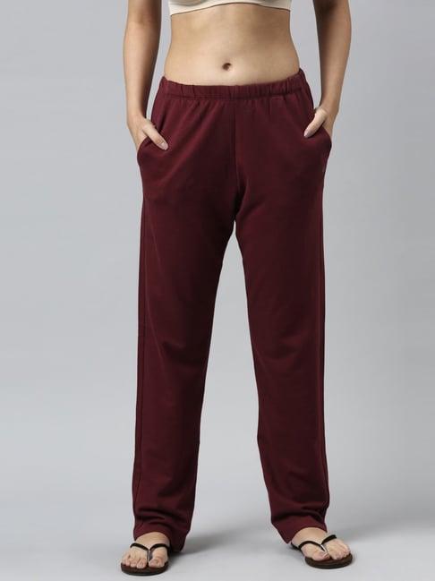 enamor maroon cotton lounge pants