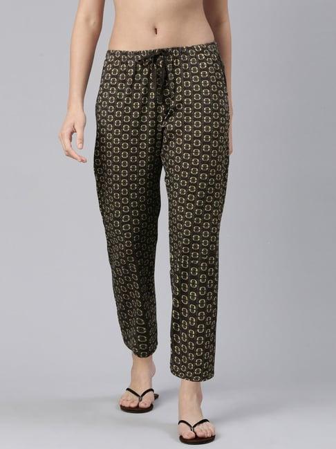 enamor brown printed lounge pants