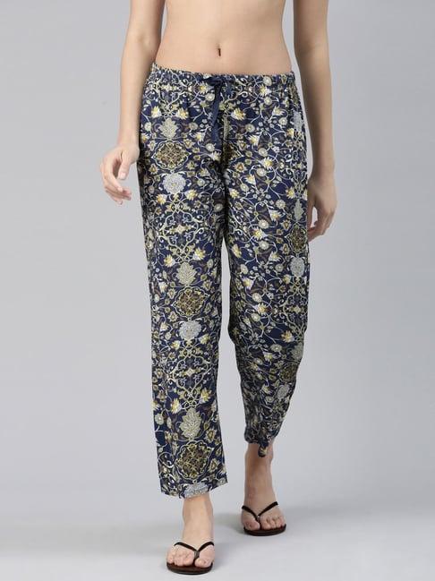 enamor blue printed lounge pants