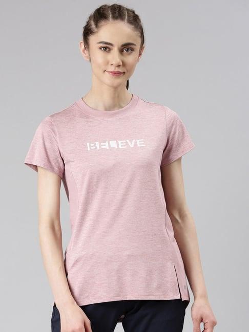 enamor pink graphic print sports t-shirt