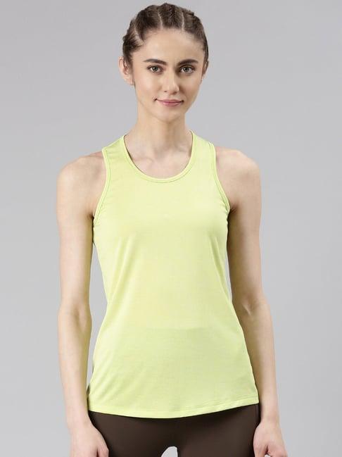 enamor yellow slim fit tank top