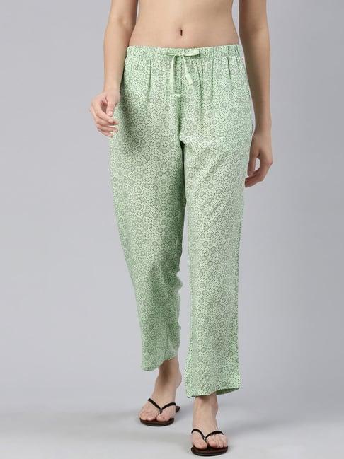 enamor pista green printed lounge pants