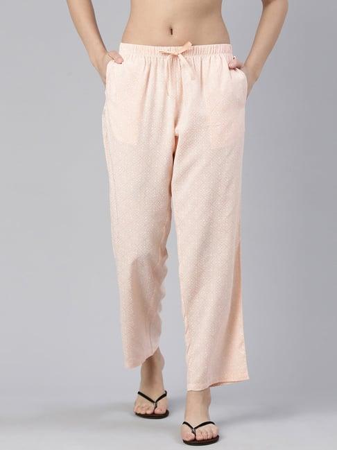 enamor baby pink printed lounge pants