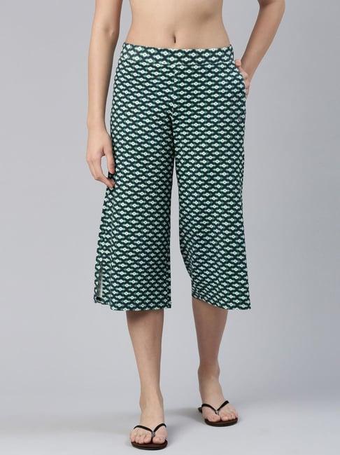 enamor pine green printed lounge pants