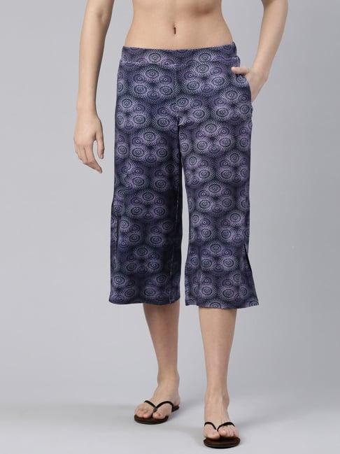 enamor indigo blue printed lounge pants